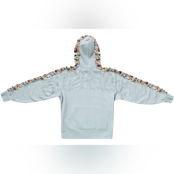 Supreme skull zip up hoodie embroidered M
